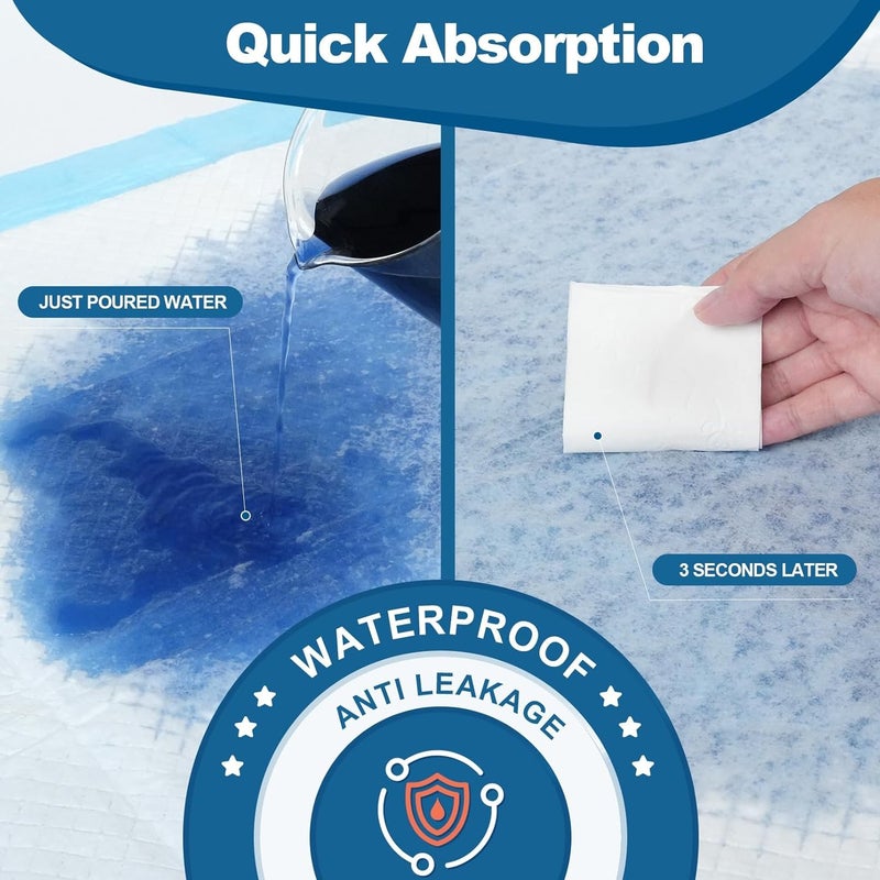 MILDPLUS 50 Count Disposable Bed Pads 30''X36'' Super Absorbent Underpads, Disposable Extra Large Chucks Pads Incontinence Pads for Adults and Kids, Dog Training Pads - Image 5